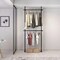 Ceiling Top & Floor Metal Closet Garment Rack Clothes Storage Hanger Organizer